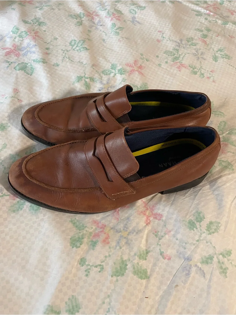 Cole Haan Men's Brown Leather Penny Loafers